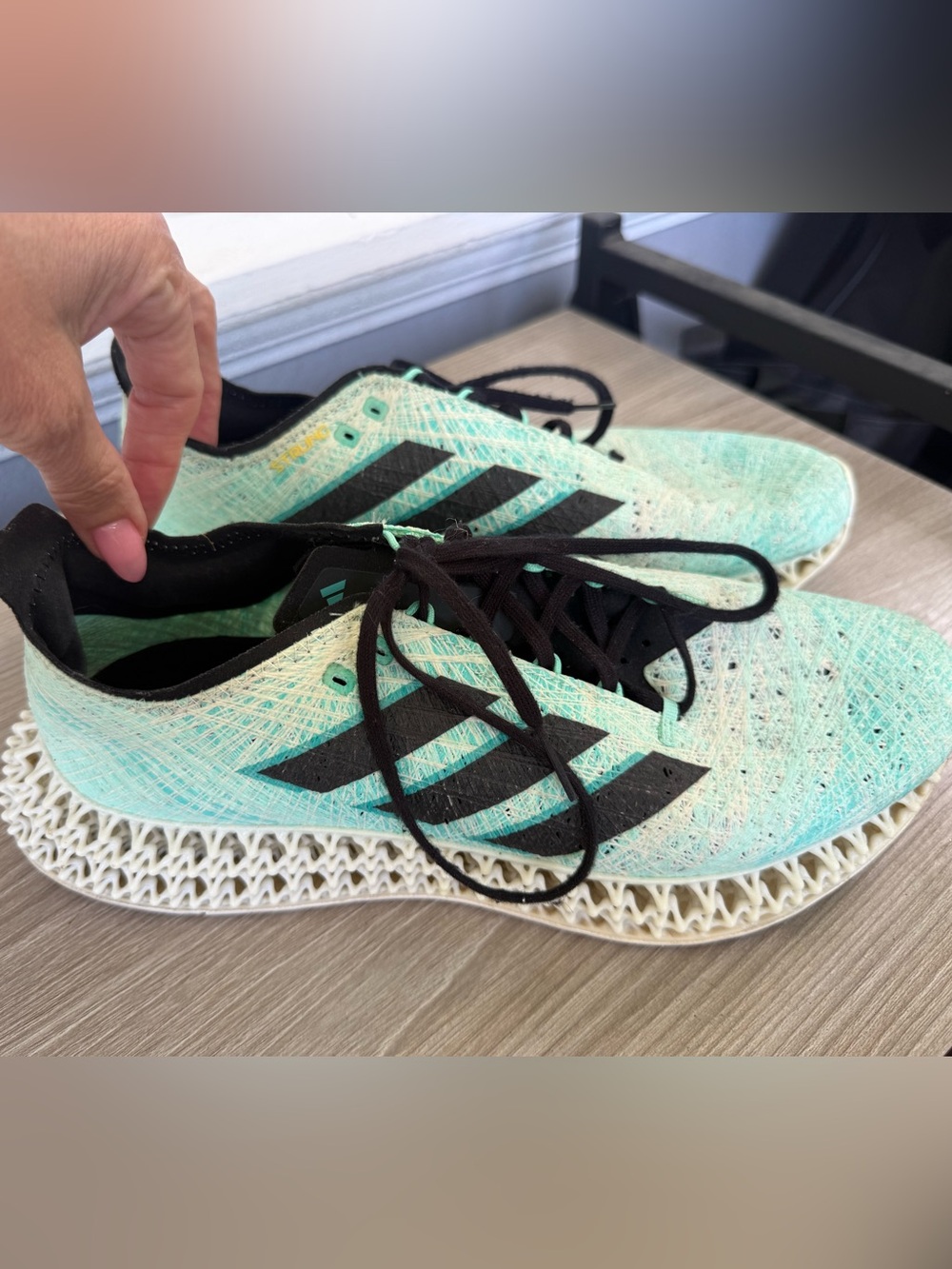 adidas 4DFWD x Strung specifically in the "Pulse Mint / Core Black" men’s 8